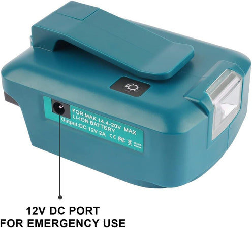 Waitley ADP05 Caricabatterie con 2 porte USB per batteria Makita 14,4 V-18 V