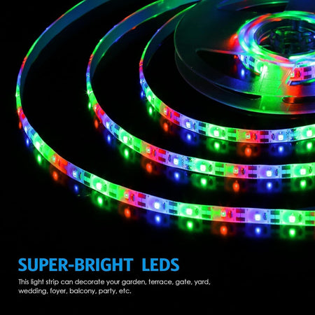 ANDOWL Striscia LED Solare Esterna, Colorati Luci Led Light Strip 5 Metri, Luce