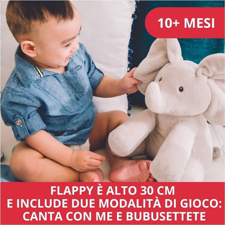 Flappy Elefantino Peluche Interattivo, Canta e parla in Italiano Peluche 30.5 cm
