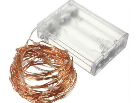 Stringa Led Bianco Freddo Filo Rame Copper Wire String 10 Metri 100 Led IP67 Cielo Stellato Per Decorazione Festa Nozze Addobbi A2Zworld