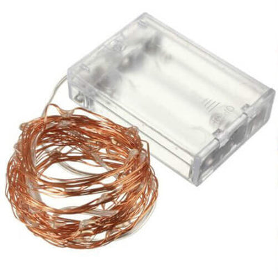 Stringa Led Giallo Arancione Filo Rame Copper Wire String 10 Metri 100 Led IP67 Cielo Stellato Per Decorazione Festa Nozze Addob A2Zworld