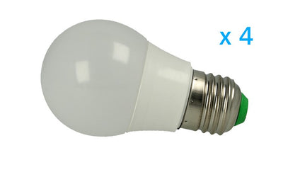 4 PZ Lampade Led E27 Bulbo 3W30W Bianco Caldo Diametro 50mm Altezza 94mm