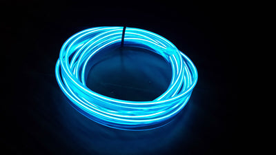 Stringa EL Striscia Neon Led Blue 5 Metri Flessibile Tagliabile Luce Decorativa Atmosfera Per Interno Auto Camion Camper Sfilata