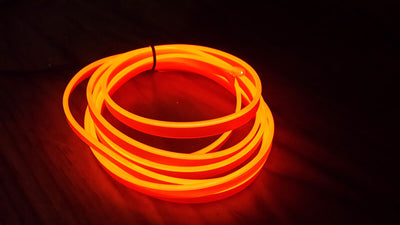 Stringa EL Striscia Neon Led Arancione 5 Metri Flessibile Tagliabile Luce Decorativa Atmosfera Per Interno Auto Camion Camper Sf