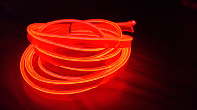 Stringa EL Striscia Neon Led Rosso 5 Metri Flessibile Tagliabile Luce Decorativa Atmosfera Per Interno Auto Camion Camper Sfilat Carall