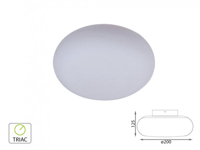 Applique Lampada Led Da Parete o Plafoniera Da Soffitto Moderna 12W Rotonda Diametro 200mm 3000K Dimmerabile Triac Dimmer SKU-40