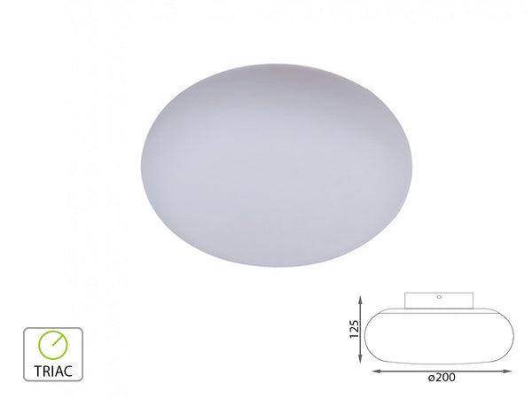 Applique Lampada Led Da Parete o Plafoniera Da Soffitto Moderna 12W Rotonda Diametro 200mm 3000K Dimmerabile Triac Dimmer SKU-40 V-Tac
