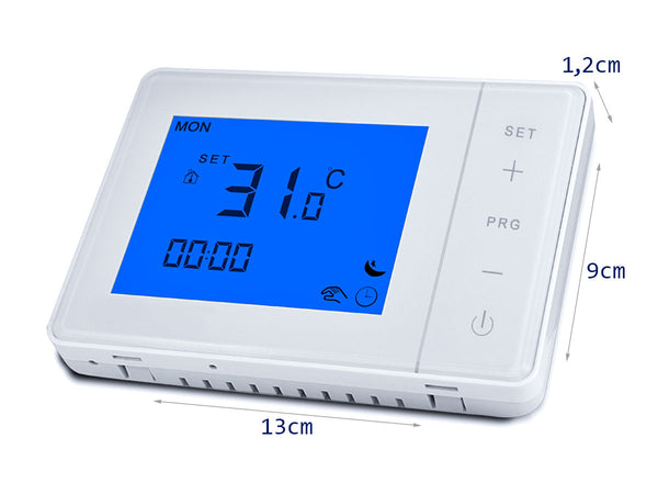Termostato Con Display LCD Tasti Touch Rettangolare Standard 503 Programma Settimanale Per Caldaia A Gas Alimentato Con 2 Batter Ledlux
