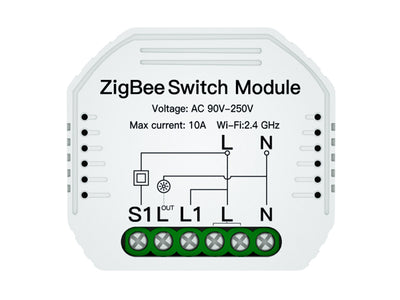 ZigBee Mini Interruttore Intelligente Smart 10A 220V Funzione Con Pulsante Telecomando RF Compatibile Con Amazon Alexa e Google