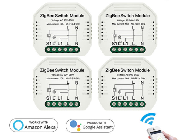 ZigBee Mini Interruttore Intelligente Smart 10A 220V Funzione Con Pulsante  Telecomando RF Compatibile Con  Alexa e Google 