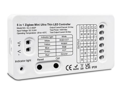 Mini ZigBee Controller 12V 24V 5 In 1 Per Striscia Led Da Mono Colore Fino a 5 Canali Con Philips HUE 3.0 e Amazon Alexa Echo (4