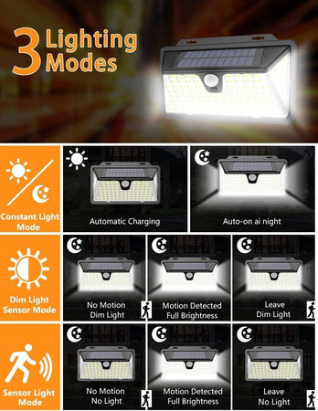 Luce Solare Led Esterno Luci Faretto Solari da Giardino IP67 Impermeabile 3 Mod