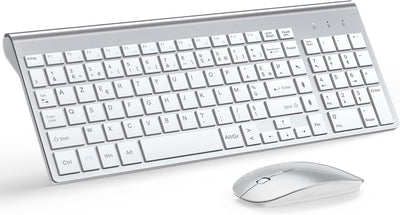 Tastiera e mouse senza fili ultra sottile, 2.4G Silent Compact Tastiera Mouse