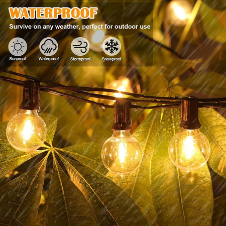 Outdoor G40 LED Globe String Lights Dimmable Impermeabile