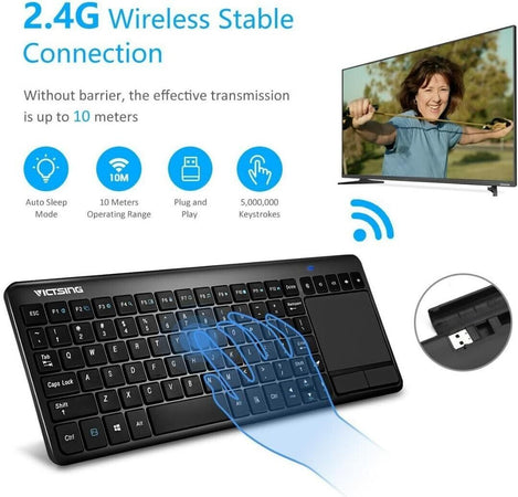 VicTsing Mini Tastiera Wireless Touchpad Ultra-Sottile, Tastiera Wireless All-in