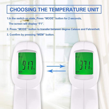 Termometro infrarossi senza contatto, per la fronte e la febbre del bambino