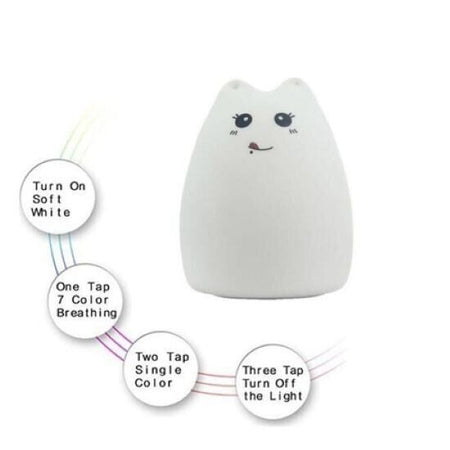 Touch Sensor LED Cat Lampada da Tavolo per Bambini Animale Luce Notturna