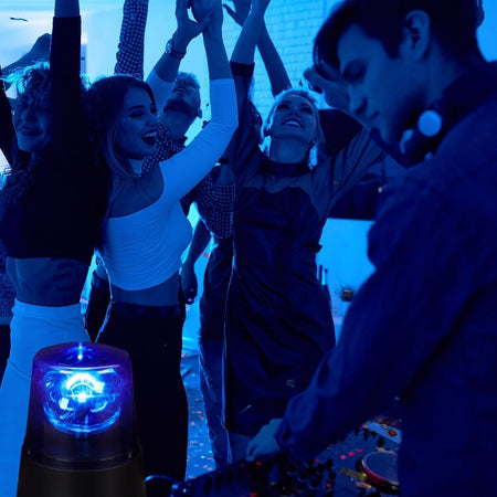 Lampada stroboscopica a LED, lampeggiante, per feste, discoteca, 360°
