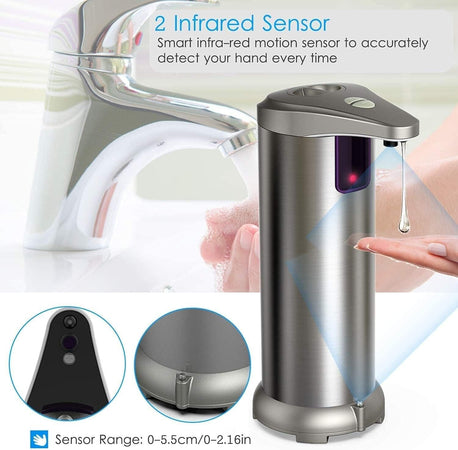 Dispenser di Sapone Automatico Senza Contatto, 250ml Non-Contact Liquid Soap