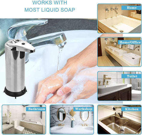 Dispenser di Sapone Automatico Senza Contatto, 250ml Non-Contact Liquid Soap