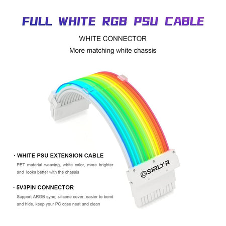Cavi PSU RGB, cavo di alimentazione per scheda madre ARGB, kit di prolunga