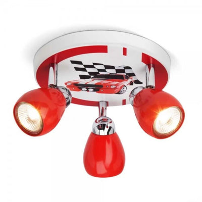Lampada BRILLIANT Racing LED Spot Rondell 3flg rosso/bianco-nero, 3x LED-PAR51