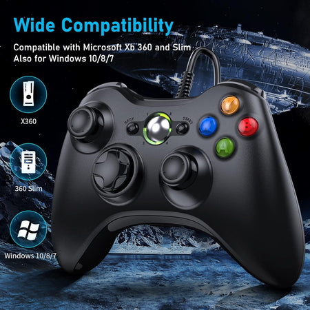 Diswoe Xbox 360 Game Controller, USB Wired Controller Gamepad di design  ergonomico migliorato per Xbox 360 PC(Windows 7/8 / 8.1/10 / XP/Vista) -  commercioVirtuoso.it