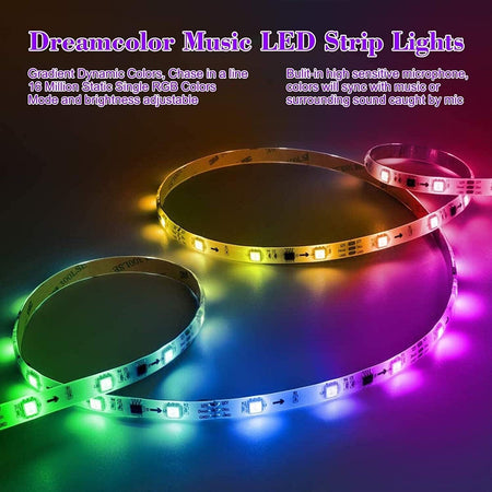 Striscia LED RGBIC da 20 Metri, Strisce LED Colorata Bluetooth Controllata