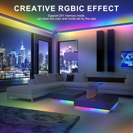 Striscia LED RGBIC da 20 Metri, Strisce LED Colorata Bluetooth Controllata