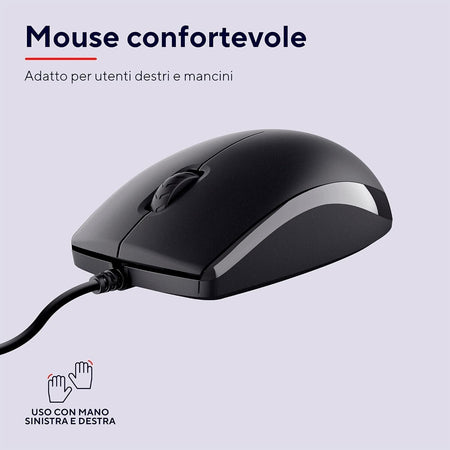 Trust Taro Set Tastiera e Mouse Cablati USB, Layout Italiano QWERTY