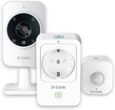 D-Link DCH-100KT Sistema di Sicurezza Domestico, Wi-Fi, HD, Bianco