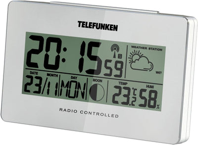 Telefunken  FUD di 50 W LCD Radio Sveglia con Display in Vetro Condizioni Meteo