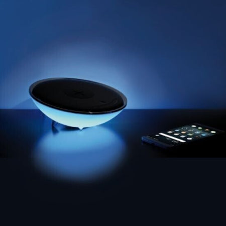 MOONY - Lampada notturna 24 LED con base di ricarica wireless per smartphone