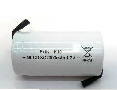 Batteria sub-mezza torcia SC 2.0Ah Ni-Cd lamella a saldare (18 Pezzi)