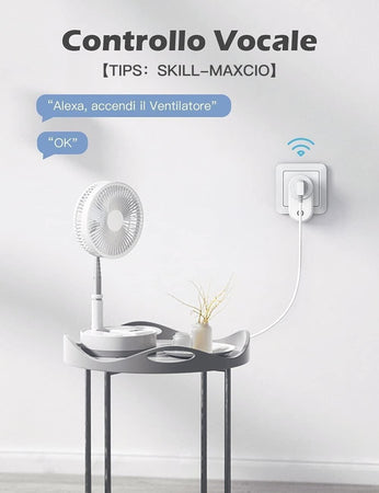 Presa Smart WiFi, Maxcio Presa Intelligente WiFi Italiana 16A, Energia Monitor