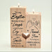Portacandele in legno a forma di cuore, artigianato in legno naturale