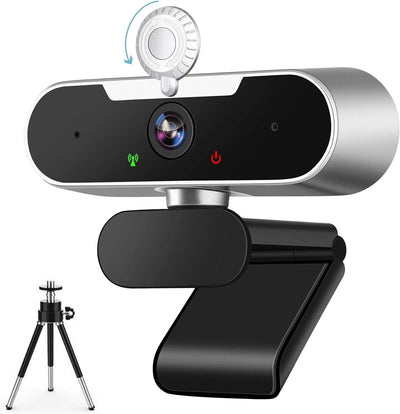 Webcam per PC, Full HD 1080p Webcam con Microfono, Webcam con Privacy Treppiede