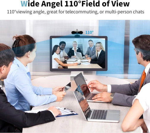 Webcam per PC, Full HD 1080p Webcam con Microfono, Webcam con Privacy Treppiede