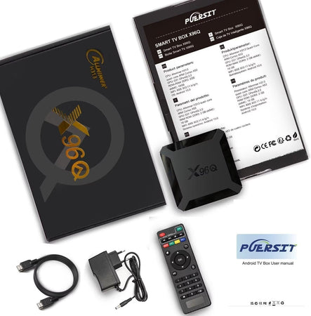 Puersit Android TV Box, X96Q Smart TV Box WiFI 2GB/ 16GB con Allwinner H313