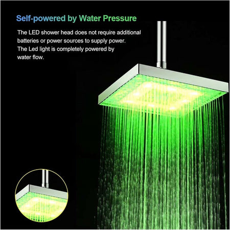 Soffione doccia Led, quadrato cambia colore sensore di temperatura della doccia
