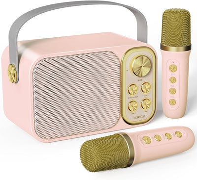 Karaoke per Bambini Professionale Completo con 2 Microfoni Wireless,Cassa