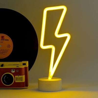 Lampada Led Effetto Neon, 31 cm, Tema Flash, Doppia Alimentazione, Cavo USB
