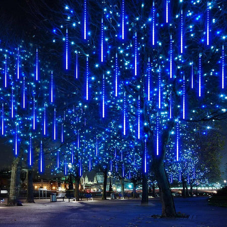 Luci natalizie a forma di meteora da 30 cm, 10 tubi, 192 LED, per decorazioni