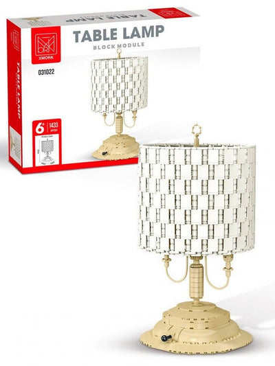 Lampada da tavolo comodino di design in stile retrò da costruire con mattoncini