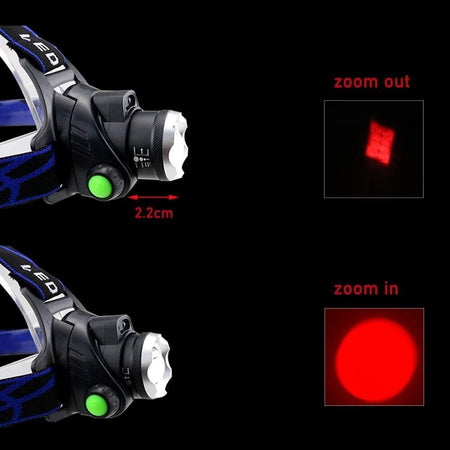 Torcia Frontale LED Ricaricabile Lampada Frontale a LED Rossi con Sensore