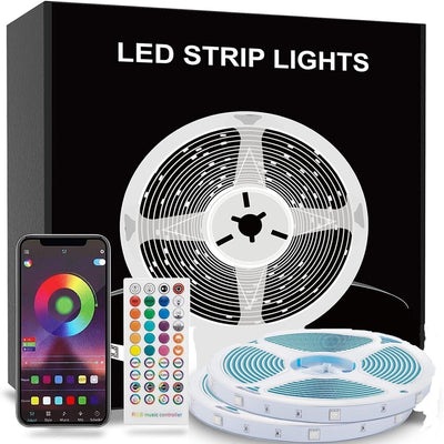 Striscia LED 30 Metri, Bluetooth RGB Smart 30M con Telecomando, App Controllato