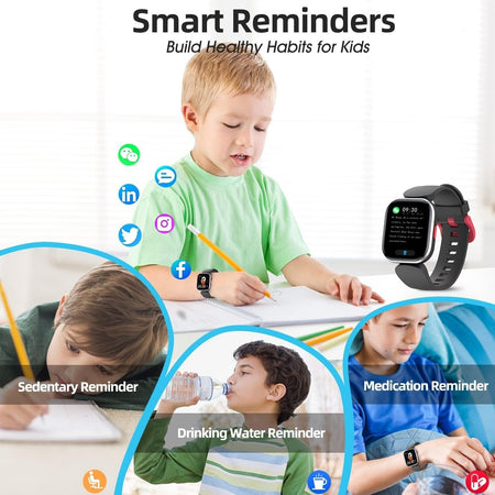 Orologio Smartwatch fitness per bambini, 3,6 cm, con quadrante IP68 impermeabile