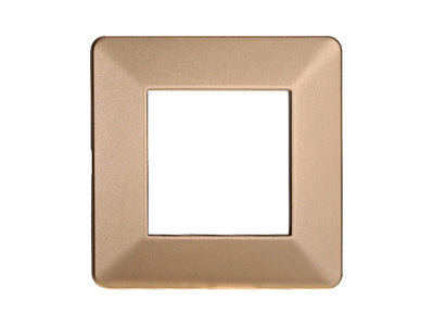 ETTROIT Placca Plastica Serie Starlight 2P Colore Oro Compatibile Con Vimar Plana
