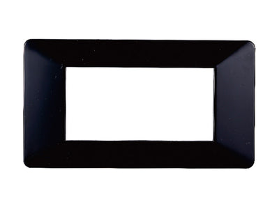 ETTROIT Placca Plastica Serie Starlight 4P Colore Nero Compatibile Con Vimar Plana