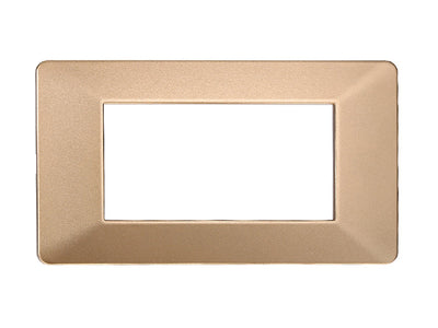ETTROIT Placca Plastica Serie Starlight 4P Colore Oro Compatibile Con Vimar Plana